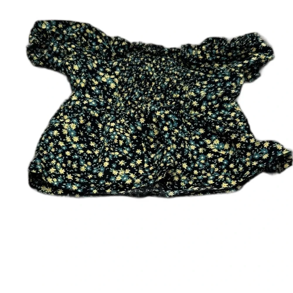 Old Navy Kids Floral Black Top - M